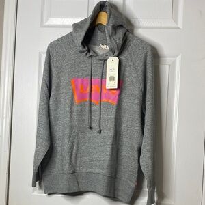 Levi's Gray Crewneck Hoodie with Pink and Orange Logo #1